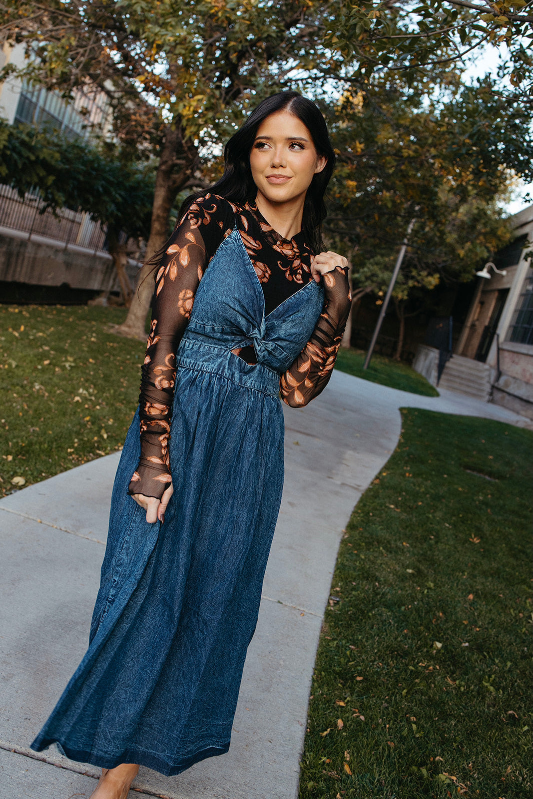 Twist and Turn Denim Dress