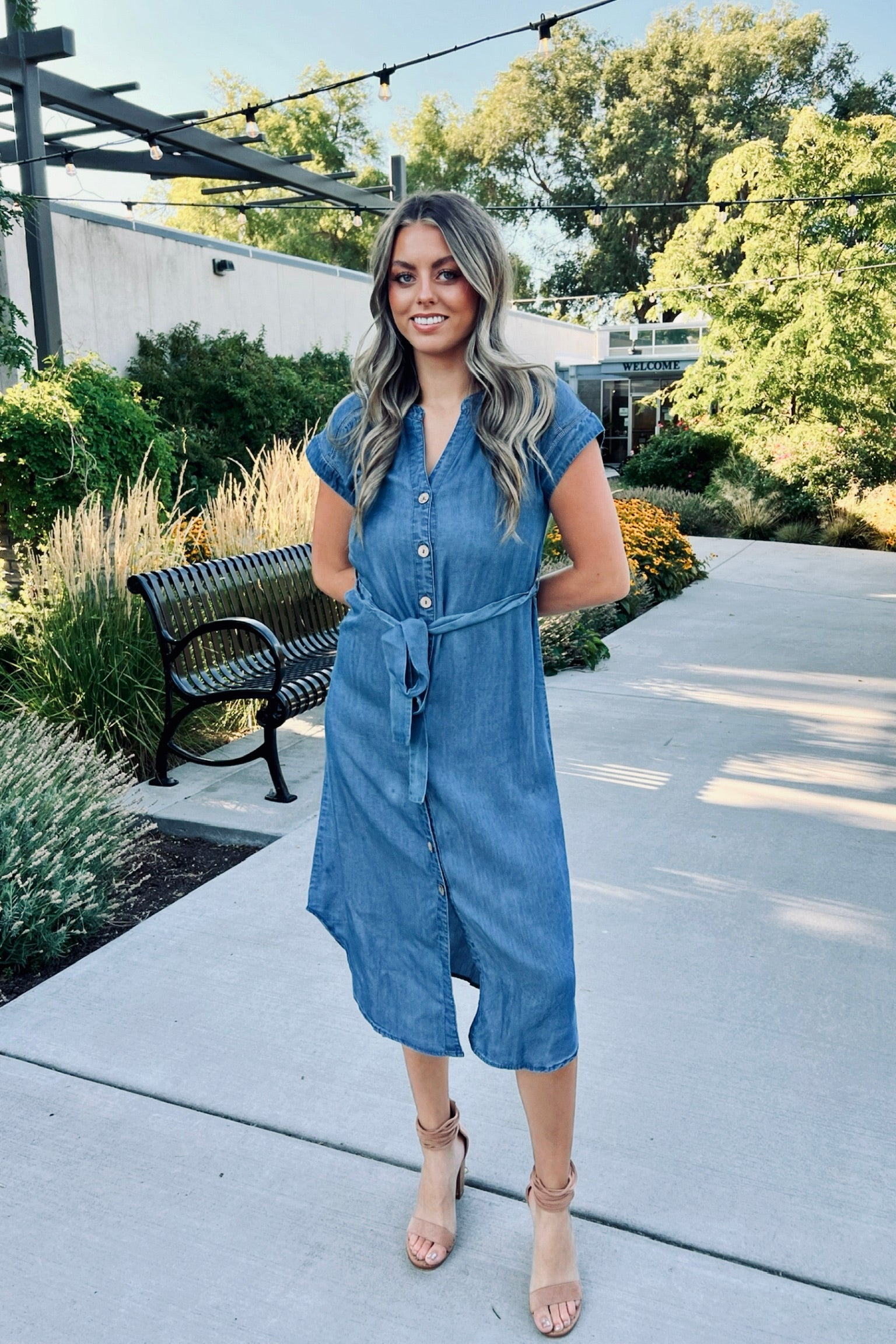 True blue denim dress