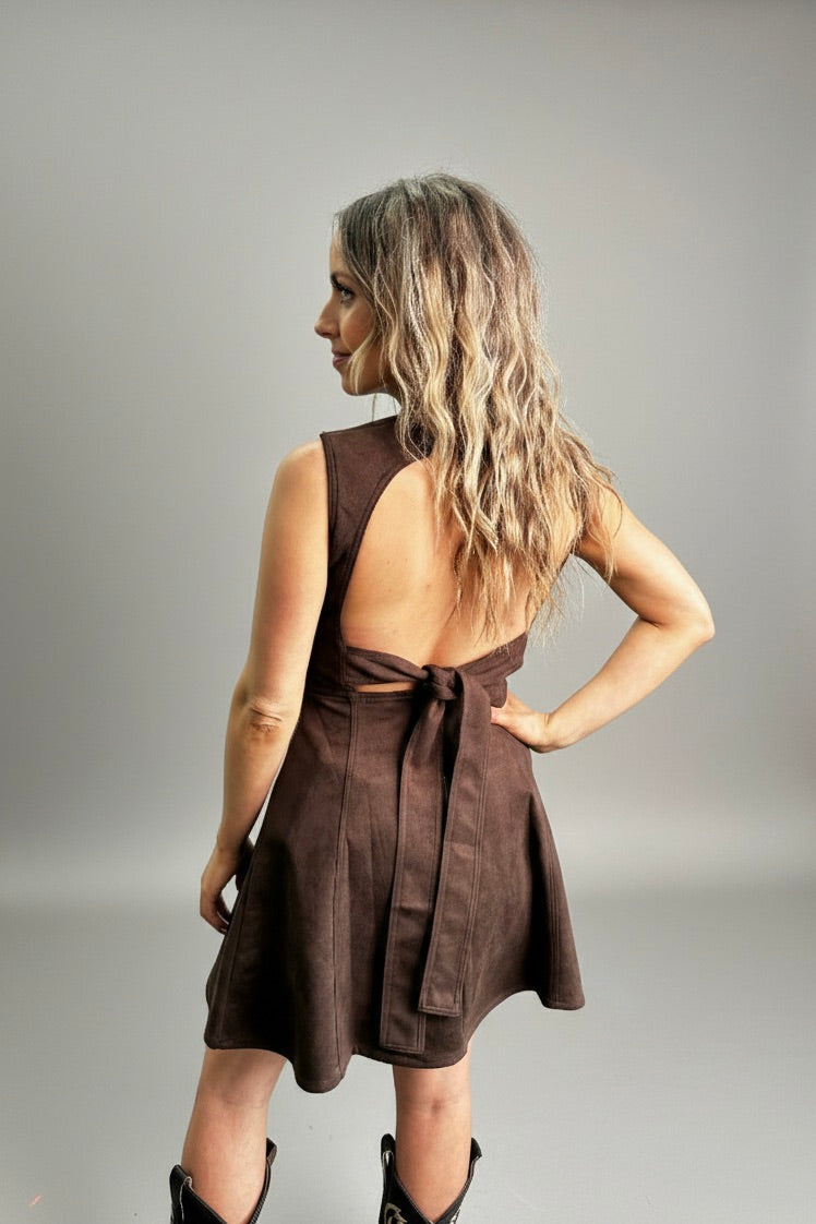 Stolen Glance Suede Mini Dress