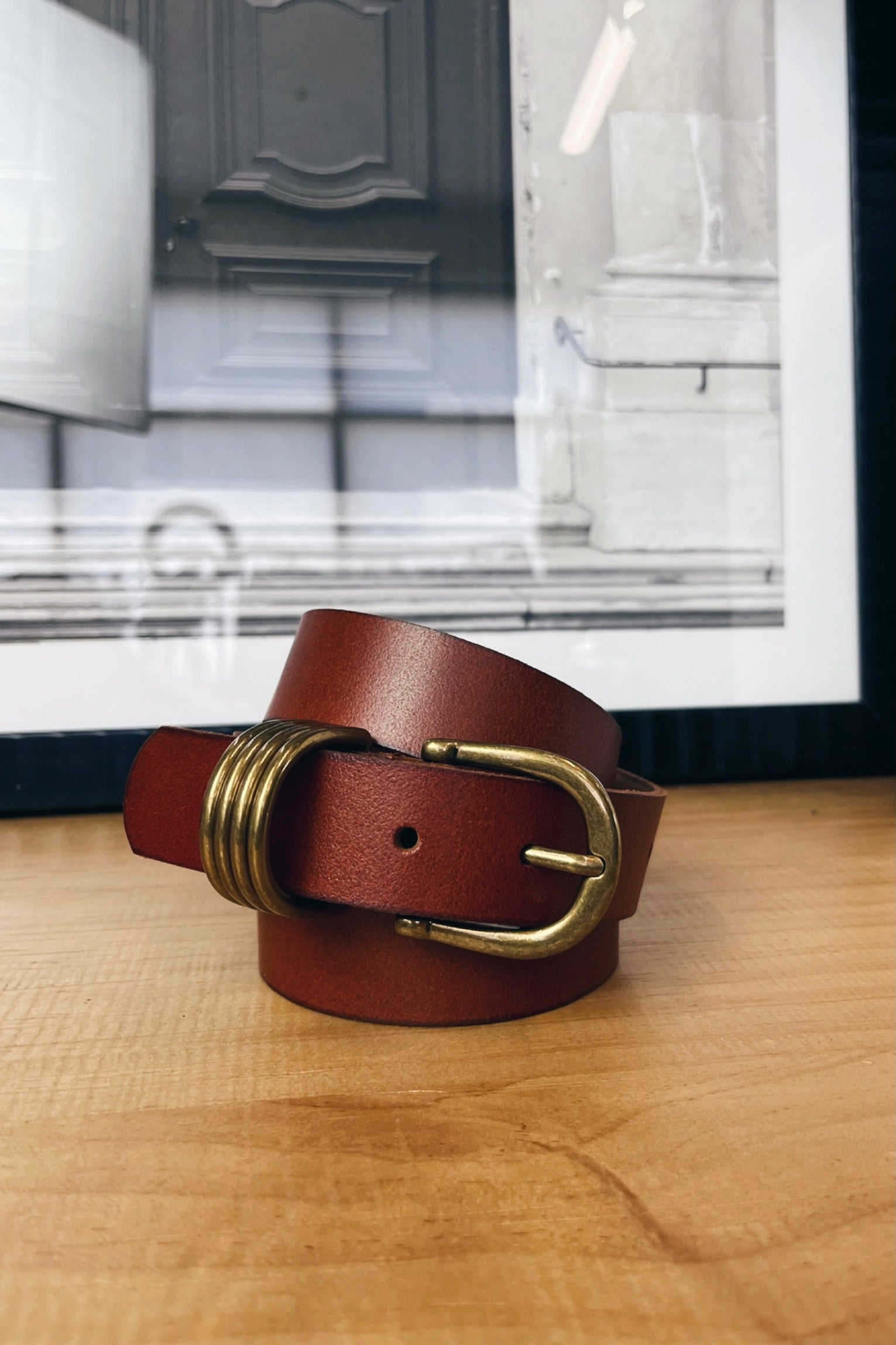 Honey Oak Leather Belt