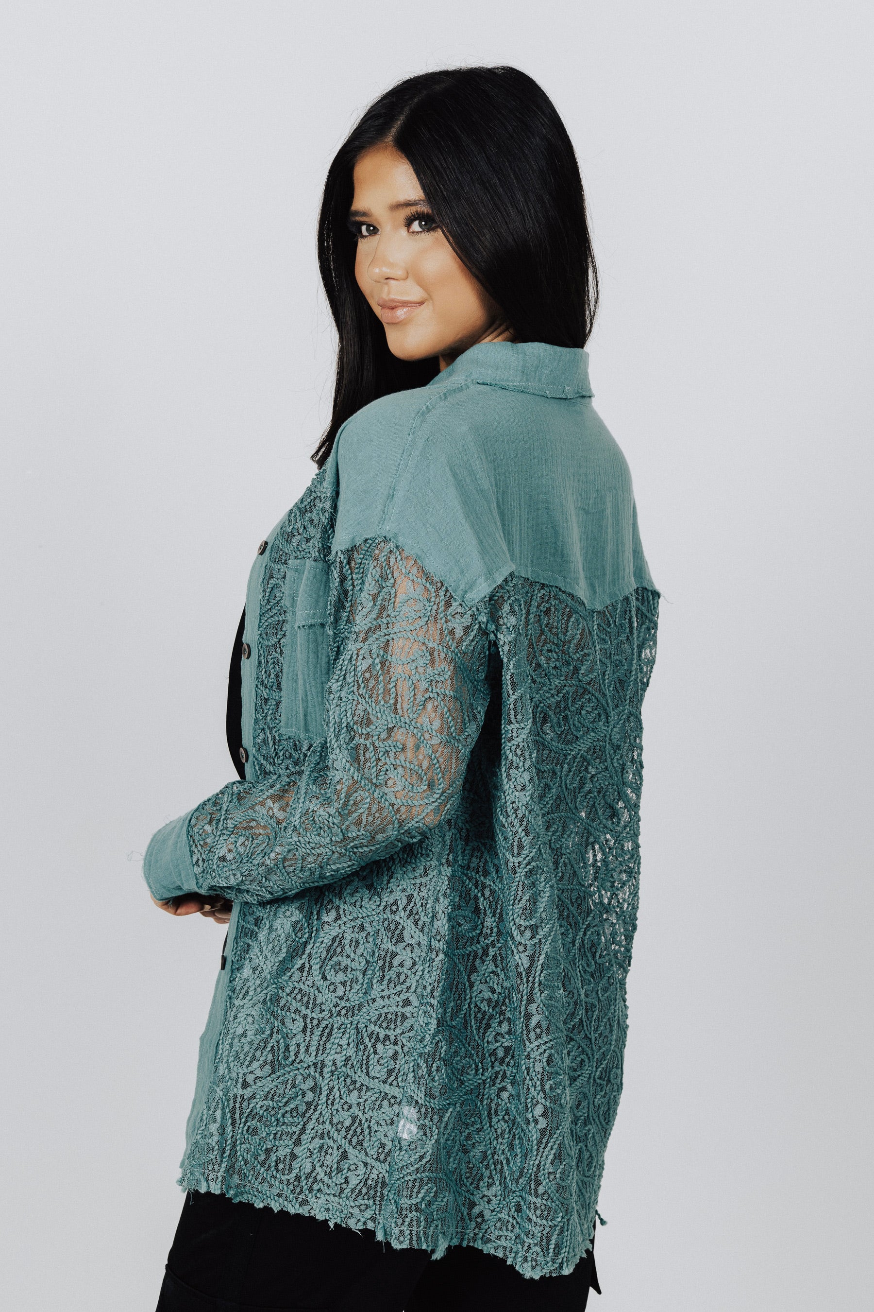 Ellison Lace Button Down Shirt - FINAL SALE