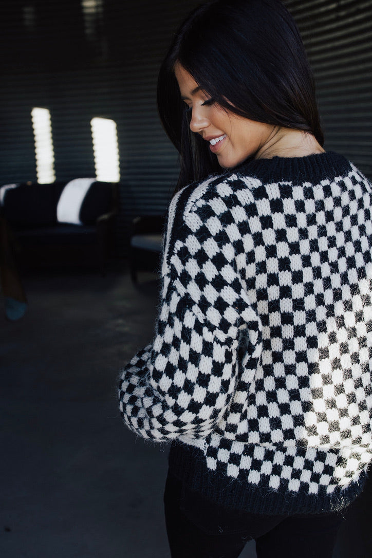 Mable Checkered Knit Sweater