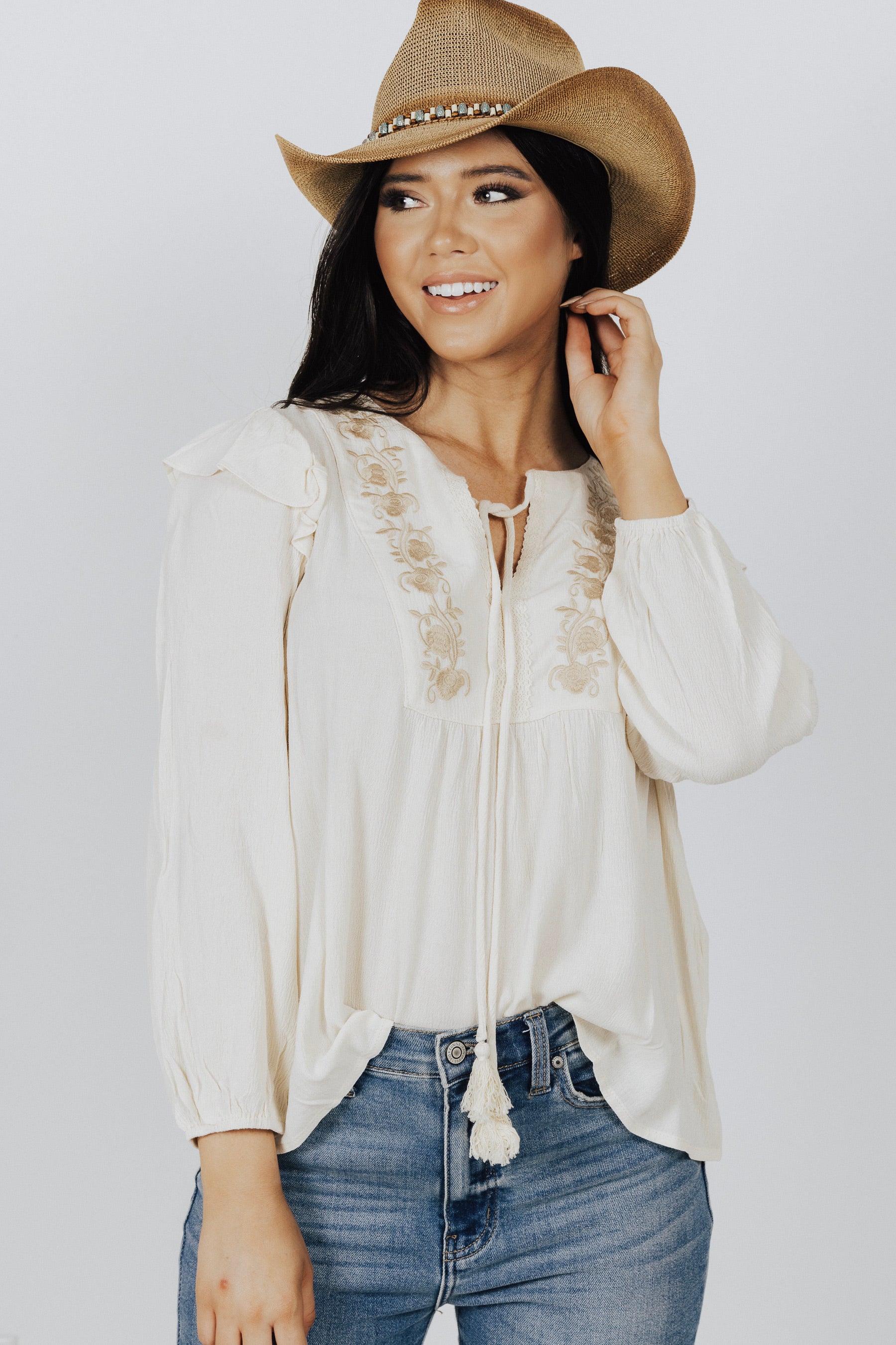 Ava Floral Embroidered Blouse - FINAL SALE