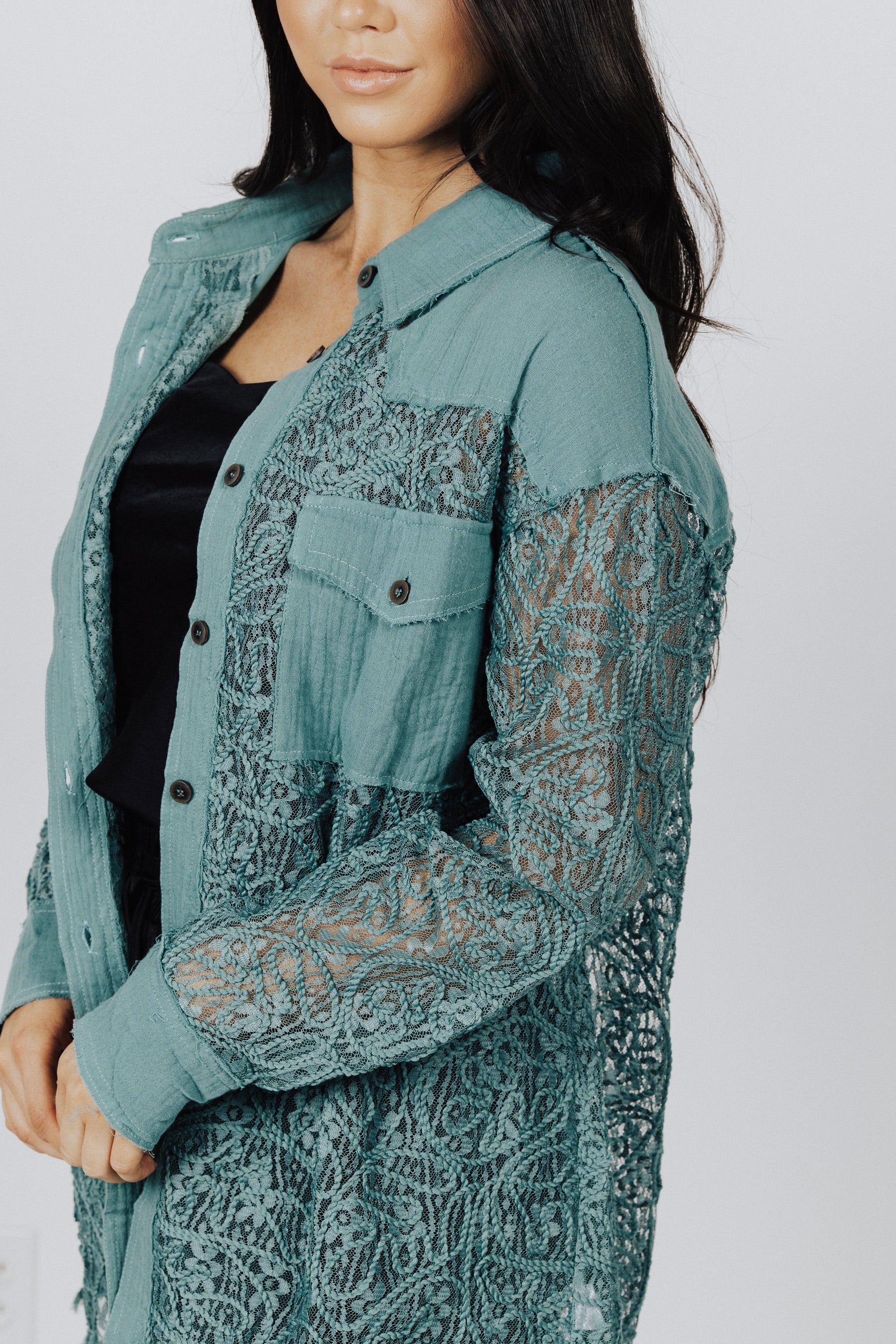 Ellison Lace Button Down Shirt - FINAL SALE