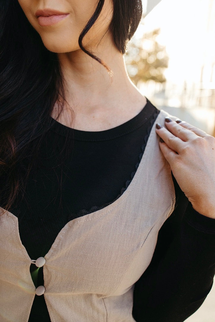 Tonal Bustier Top