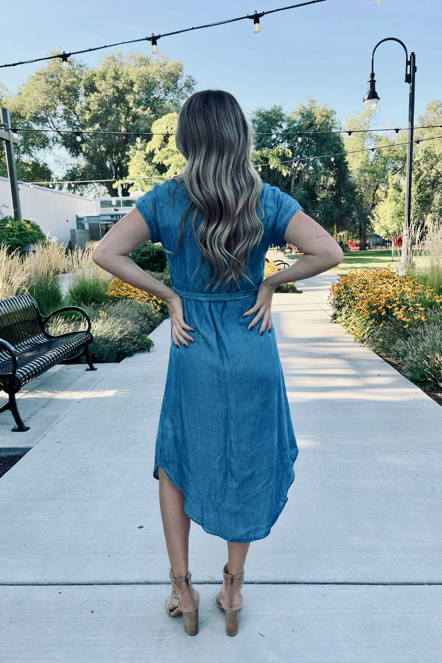 True blue denim dress