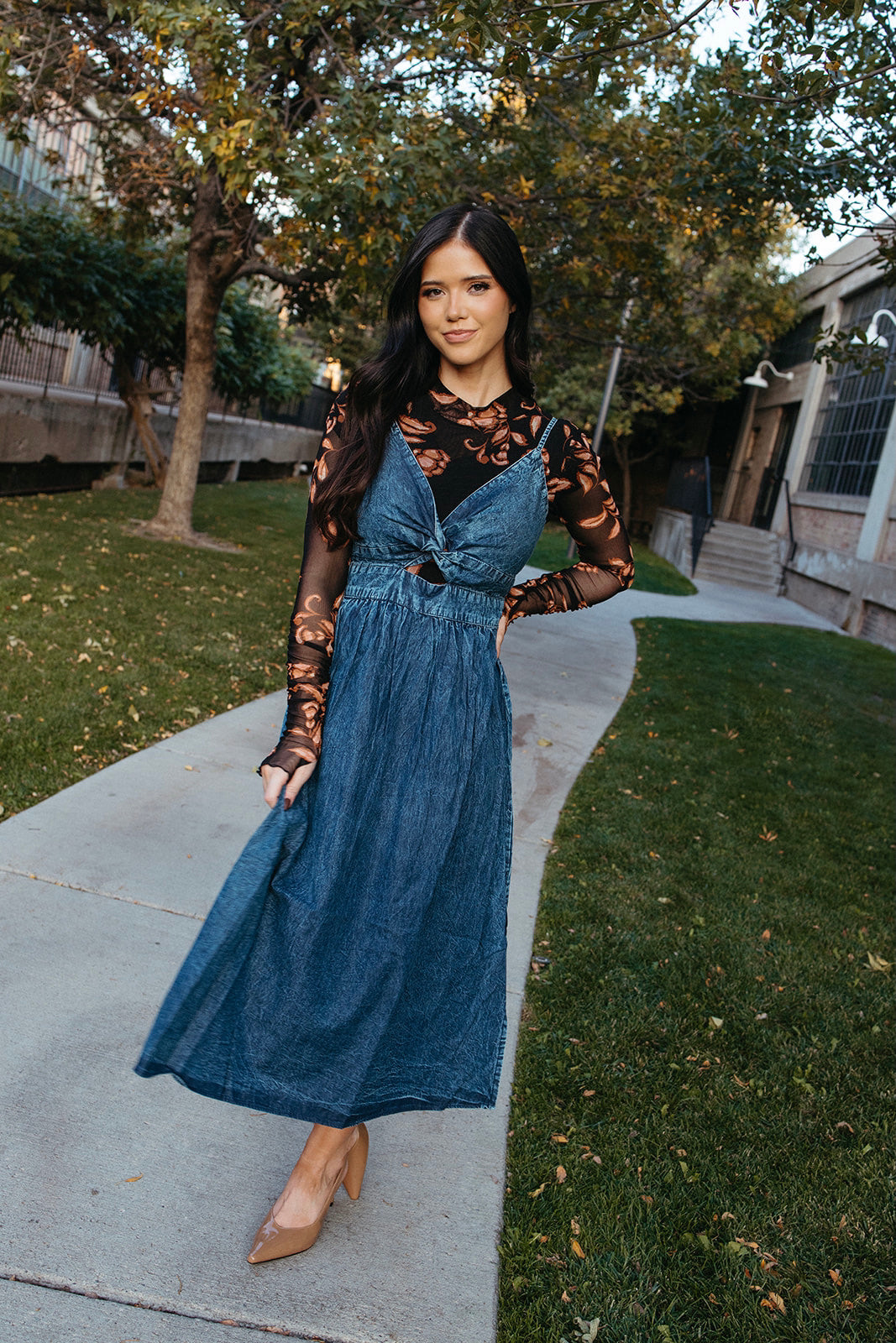 Twist and Turn Denim Dress