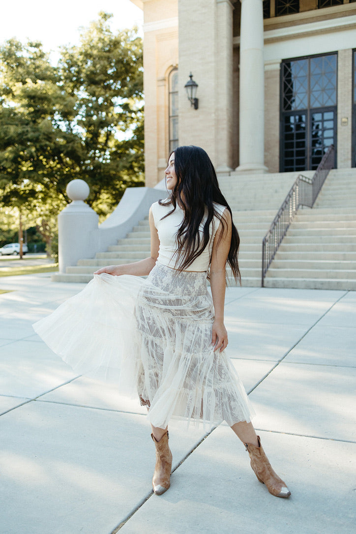 Blooms Floral Print Skirt