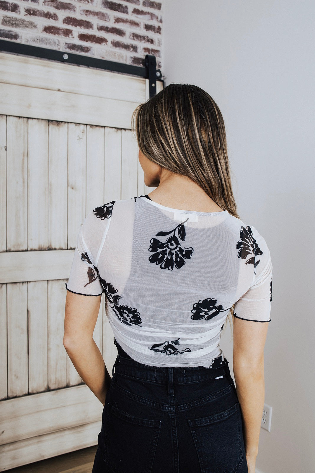 Savvy Floral Mesh Crop Top