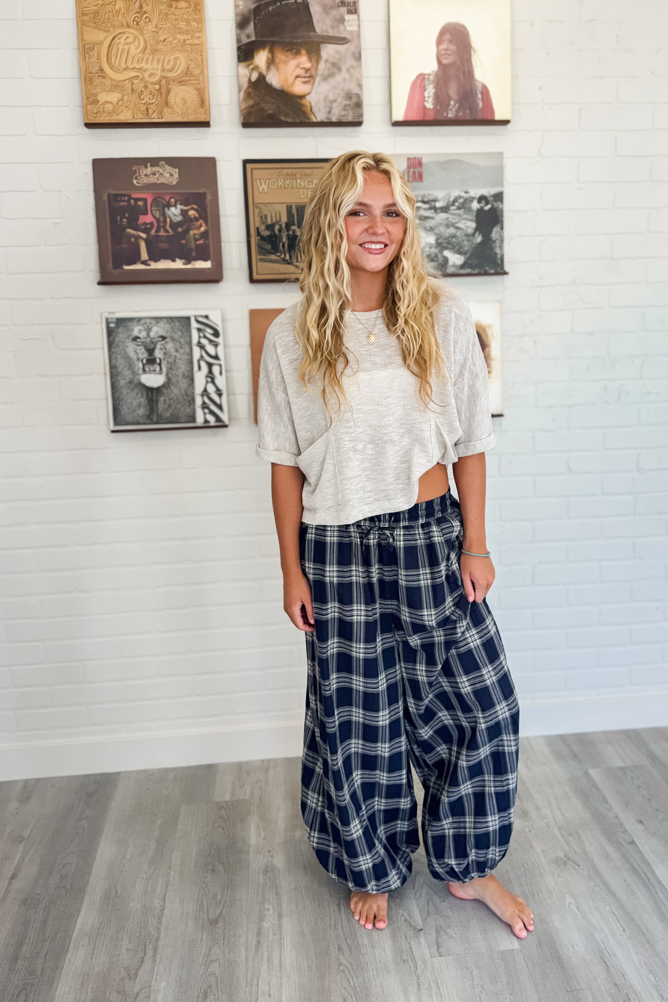 Here For It Plaid Balloon Pants