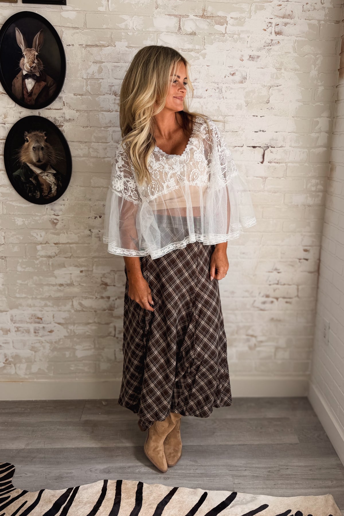 Break The Ice Sheer Lace Top