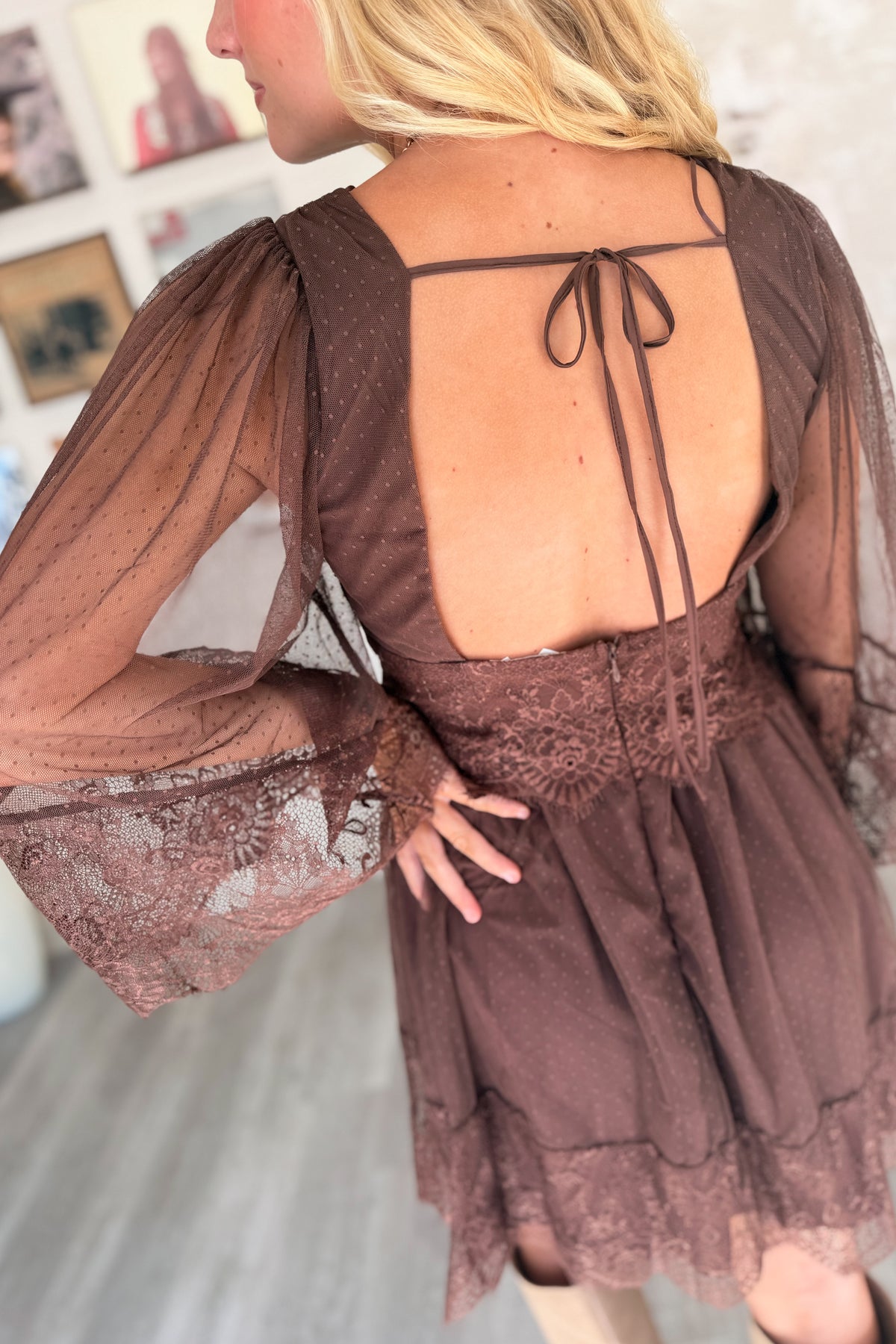 Love Me Reckless Dotted Mesh Dress