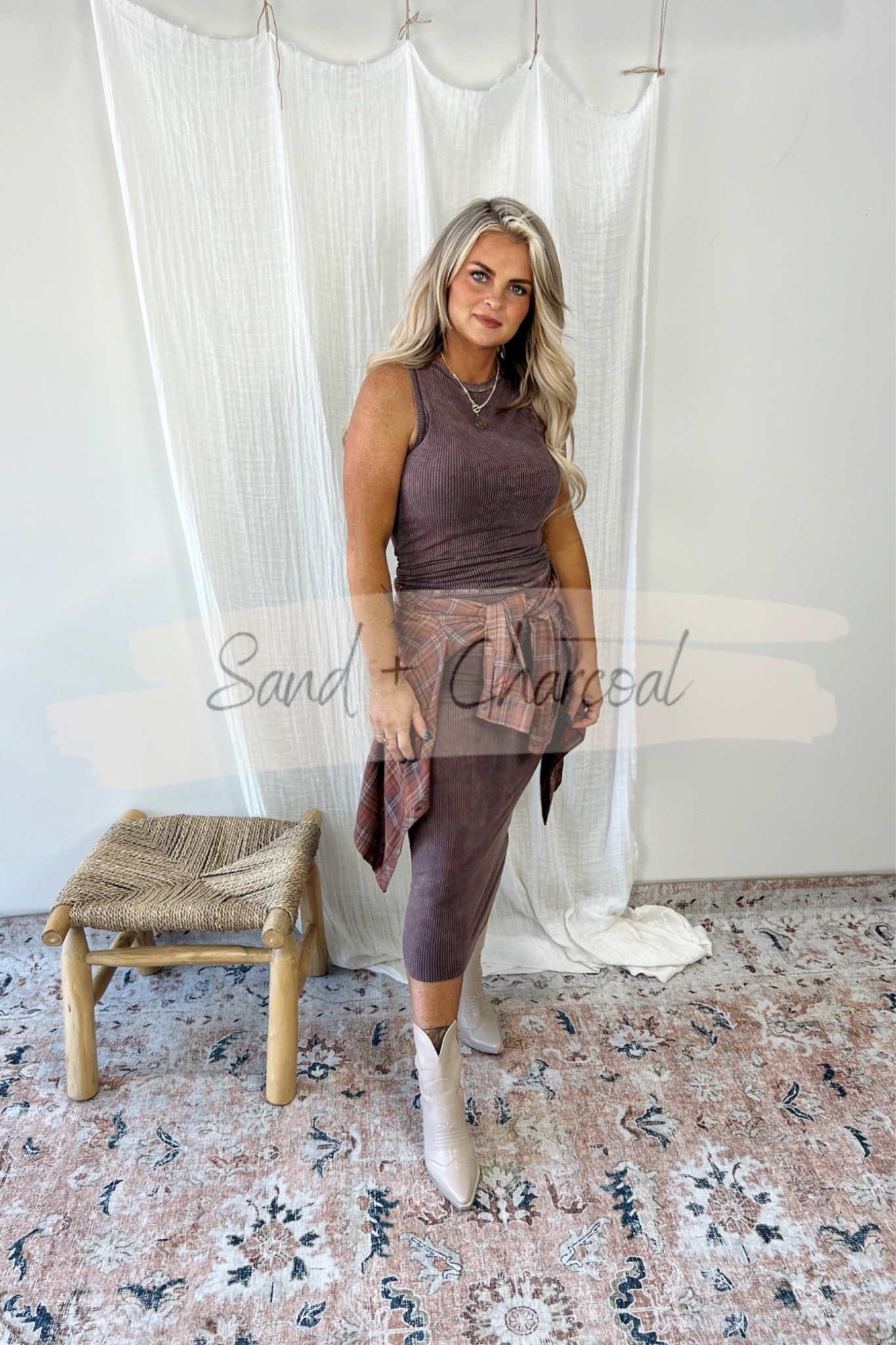 Pippa Ribbed Midi Skirt - FINAL SALE