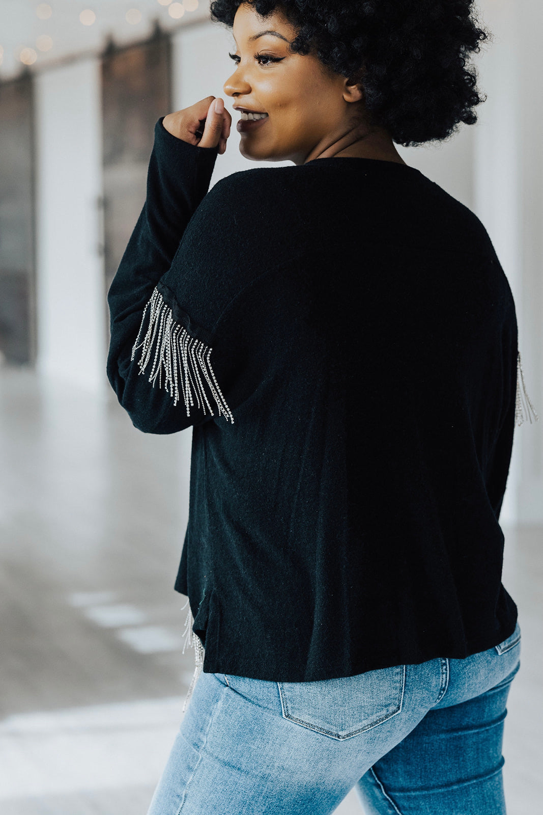 Roxburry Rhinestone Fringe Crop Top - FINAL SALE