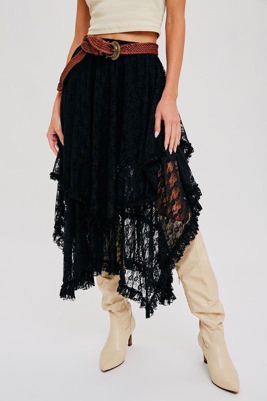 Sara Lace Tier Midi Skirt - FINAL SALE