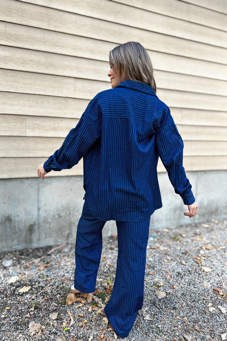 Stripes in Motion Button Down Top