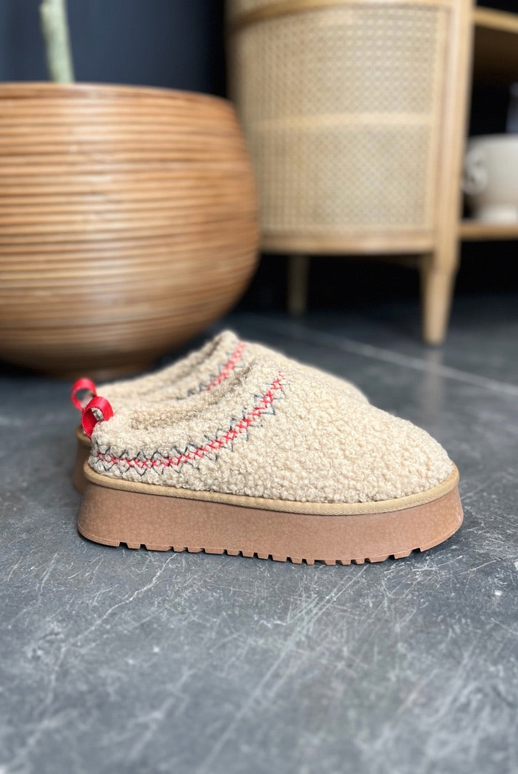 The Fawn Sherpa Platform Slipper