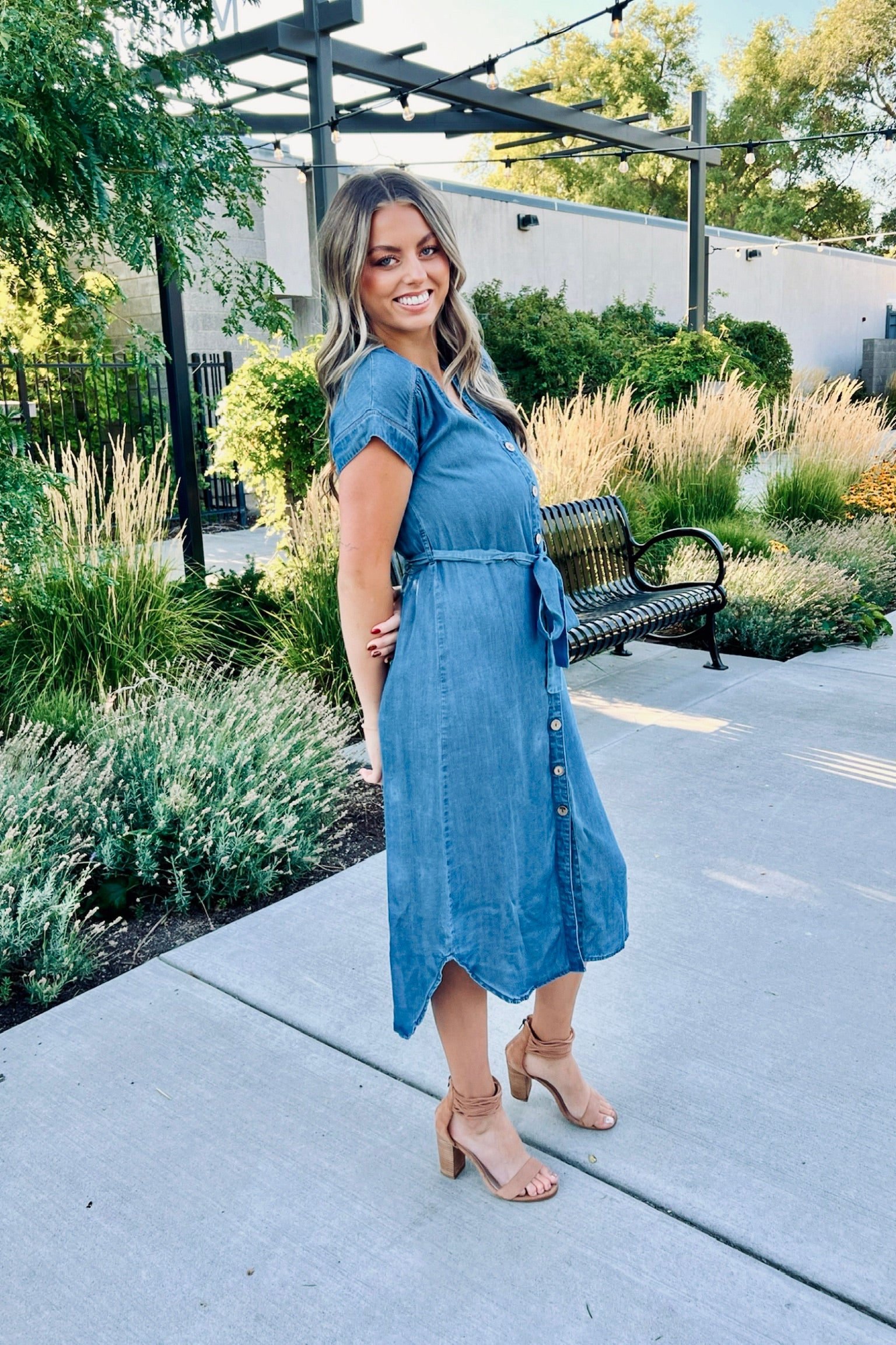 True blue denim dress