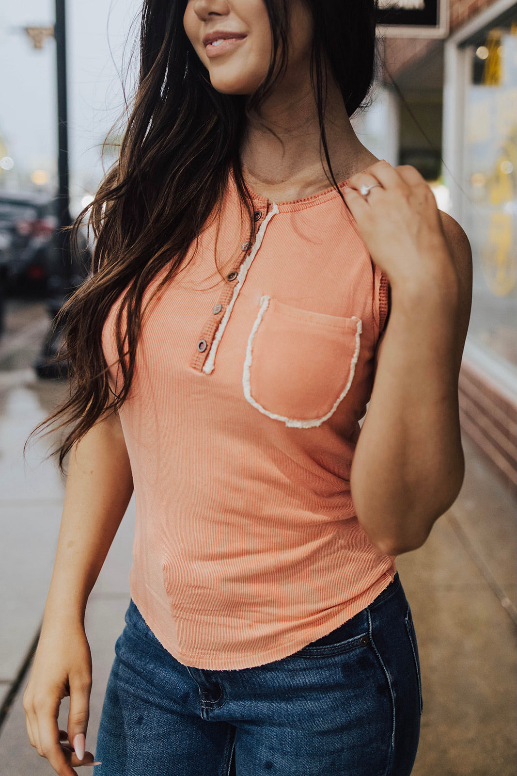 Shelby Button Down Tank Lux Collection - FINAL SALE