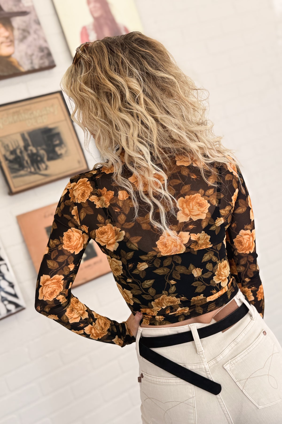 Highly Addictive Floral Mesh Long Sleeve