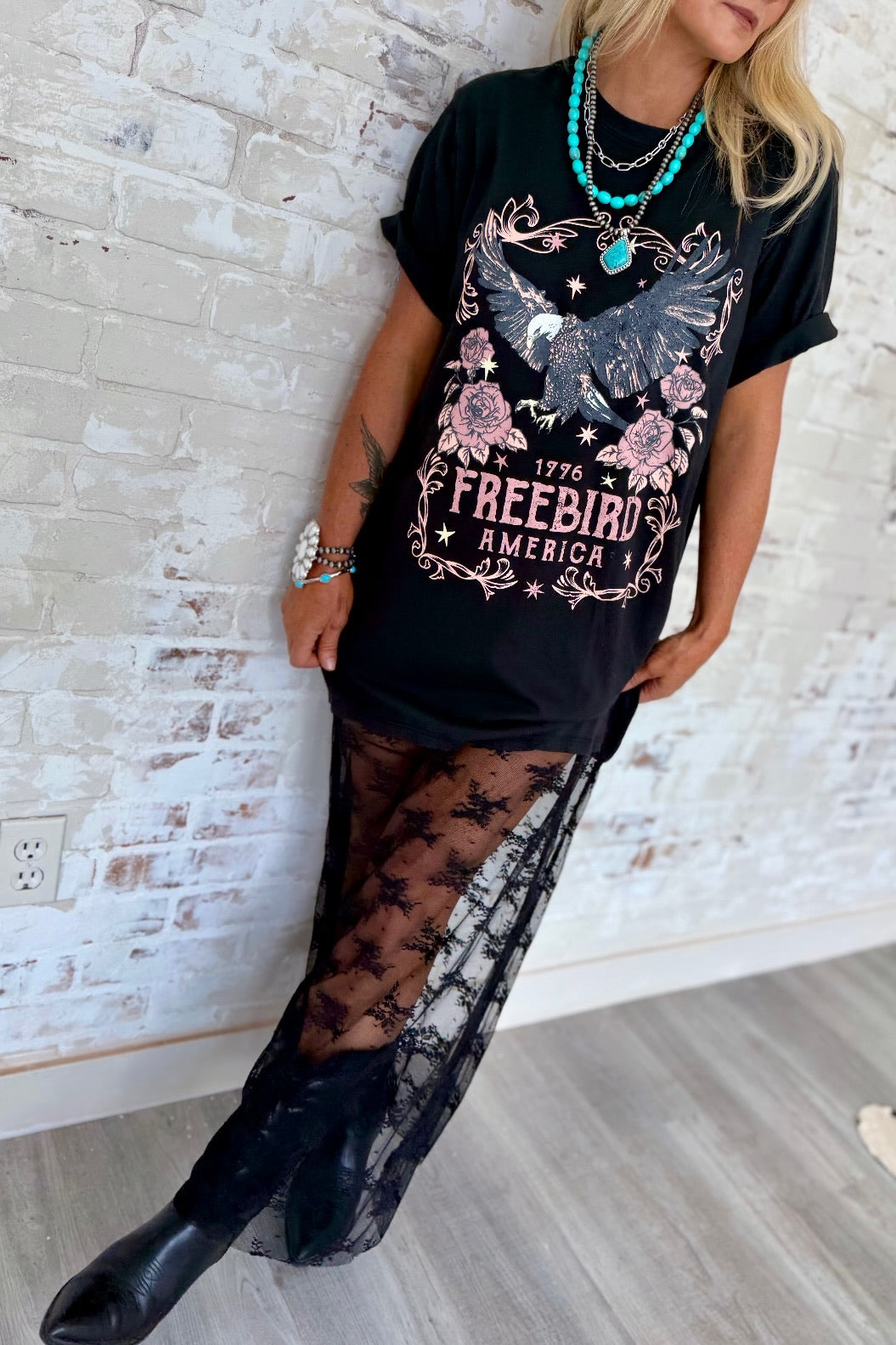 Jaded Rose Graphic Lace Maxi Dress