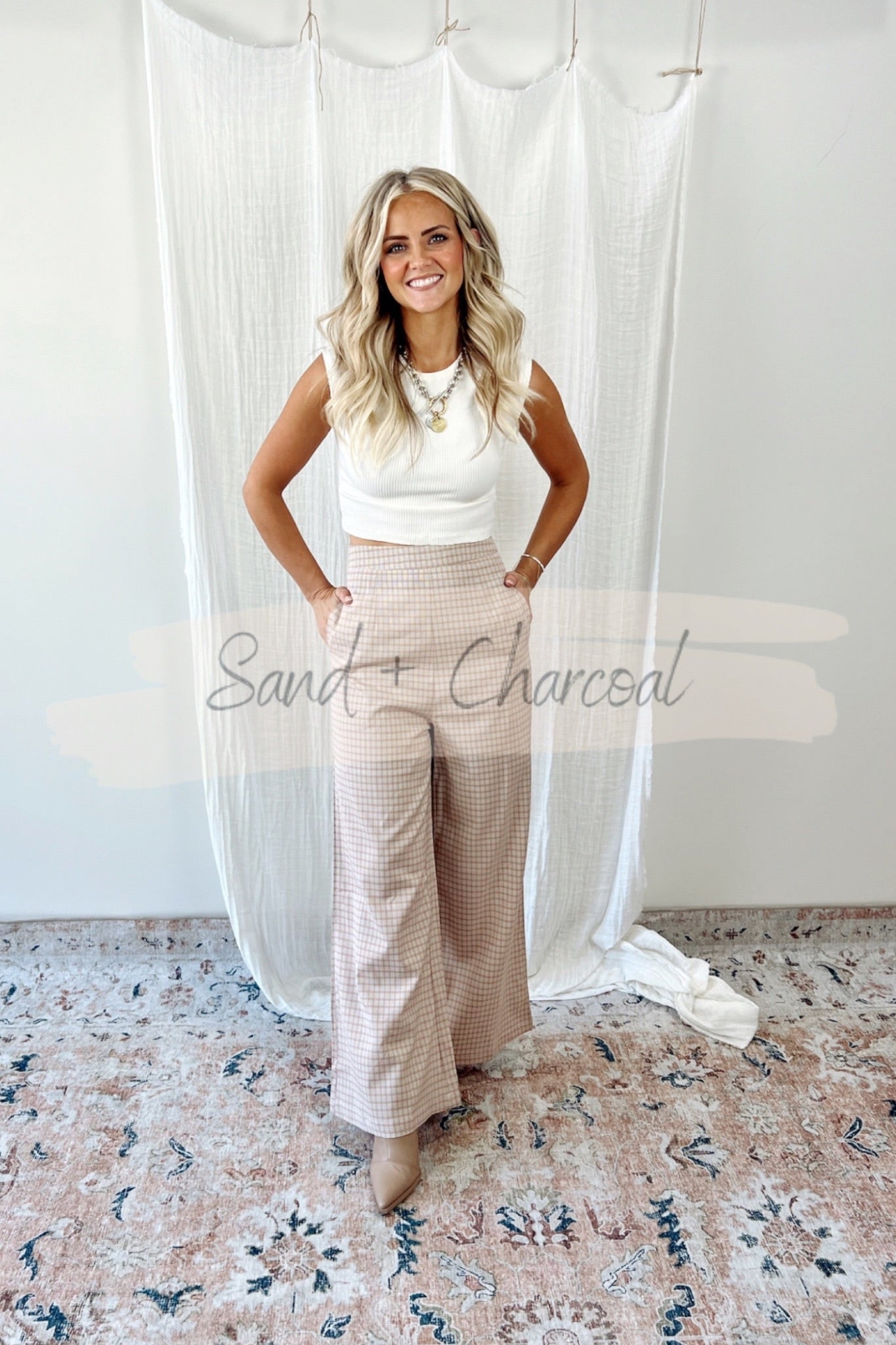 Clancey Plaid Wide Leg Pants - FINAL SALE