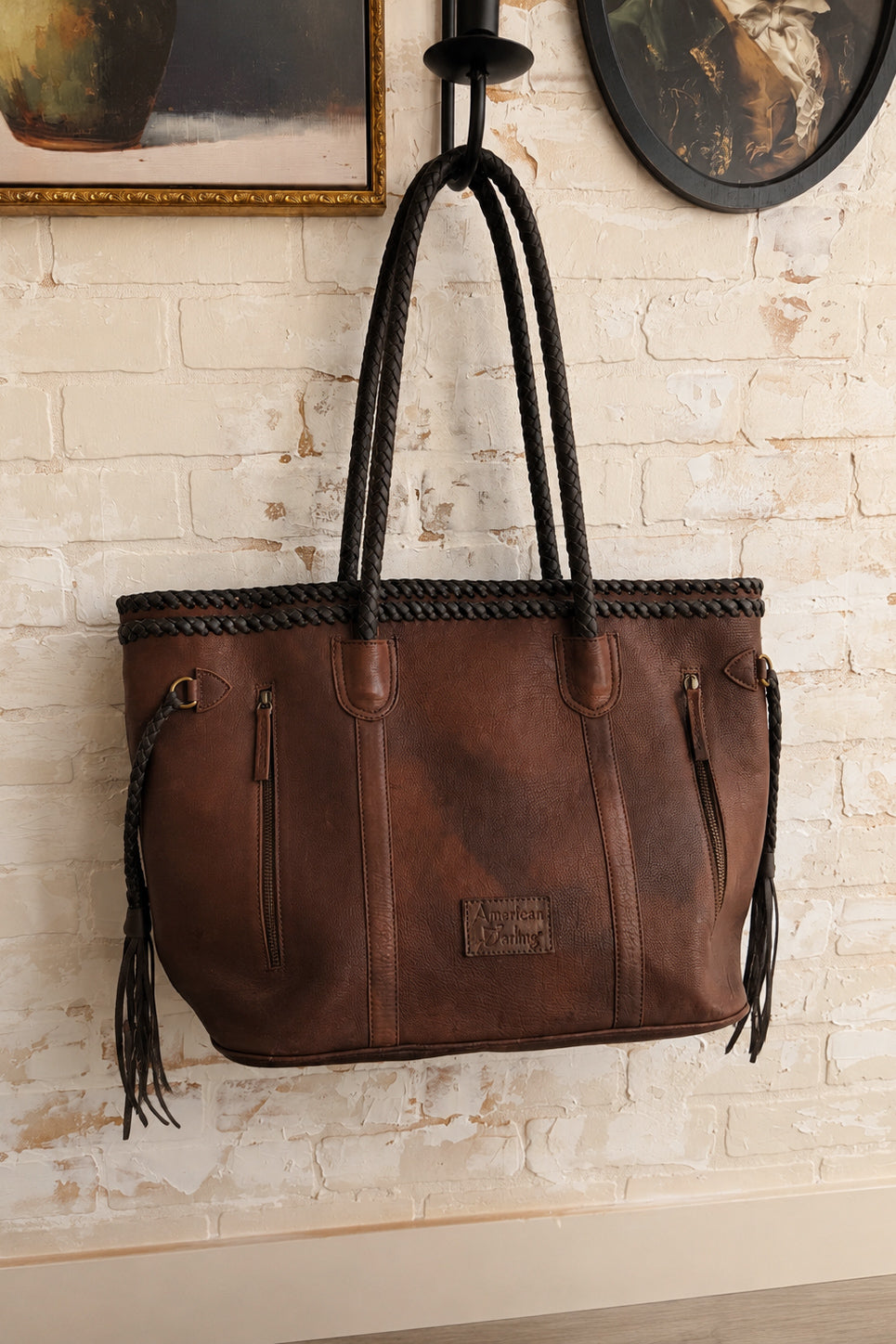 No Man's Land Large Western Leather Bag