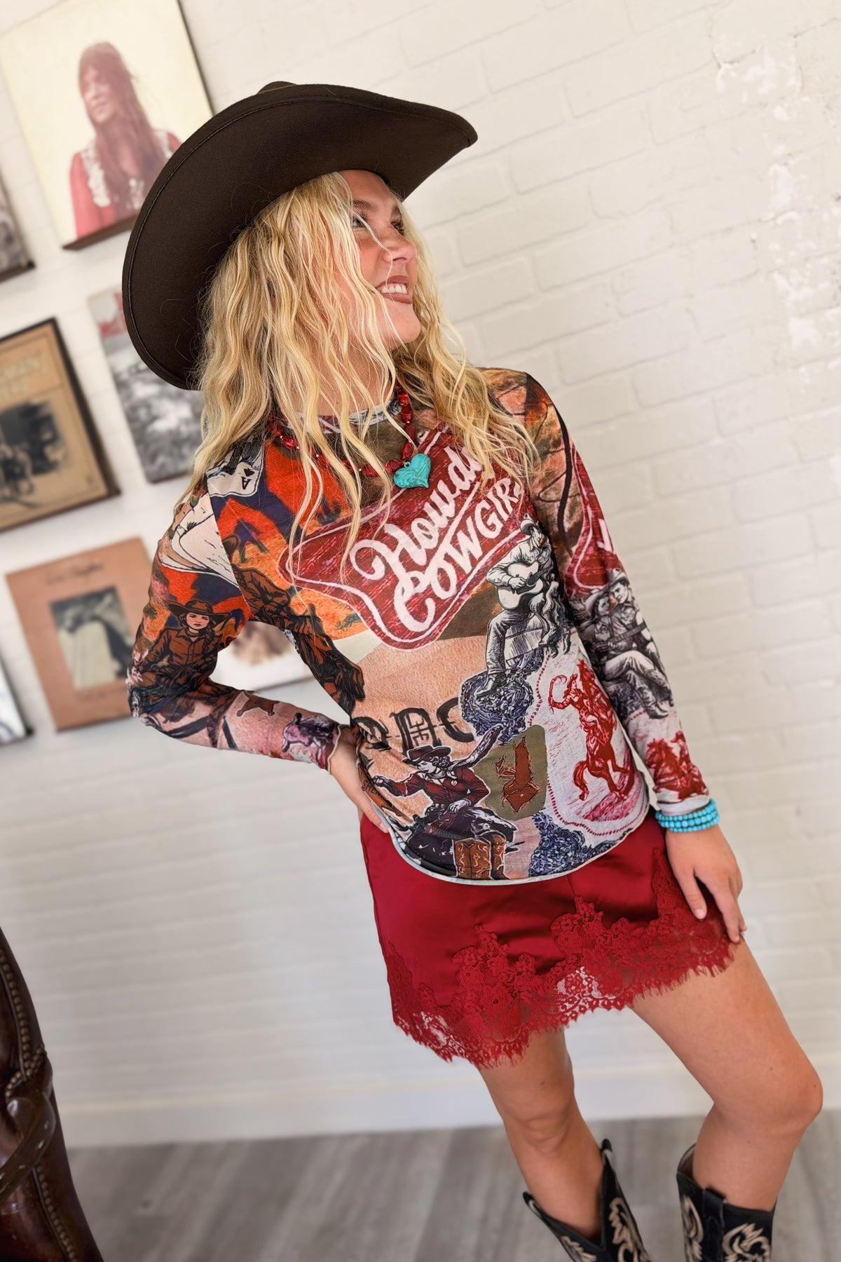 No Autographs Western Mesh Top