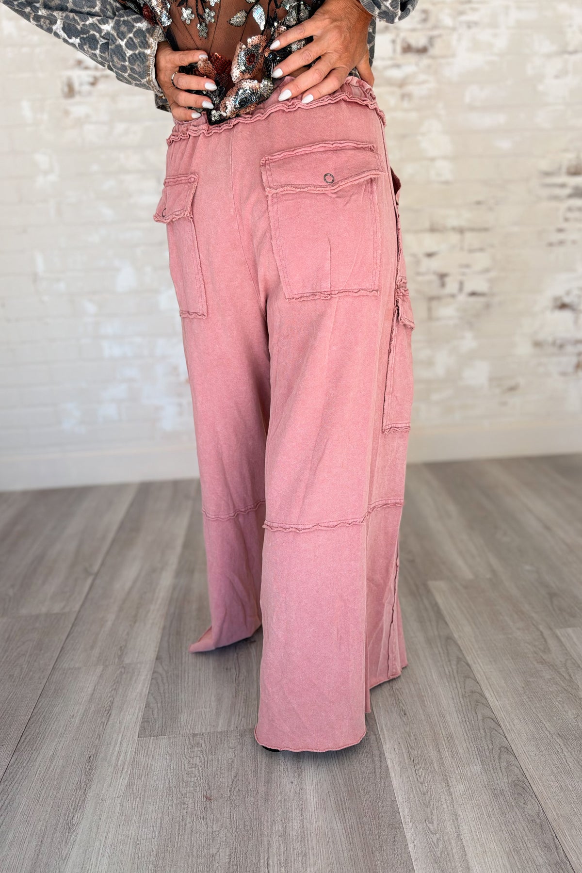 Probably Late Wide Leg Cargo Pants