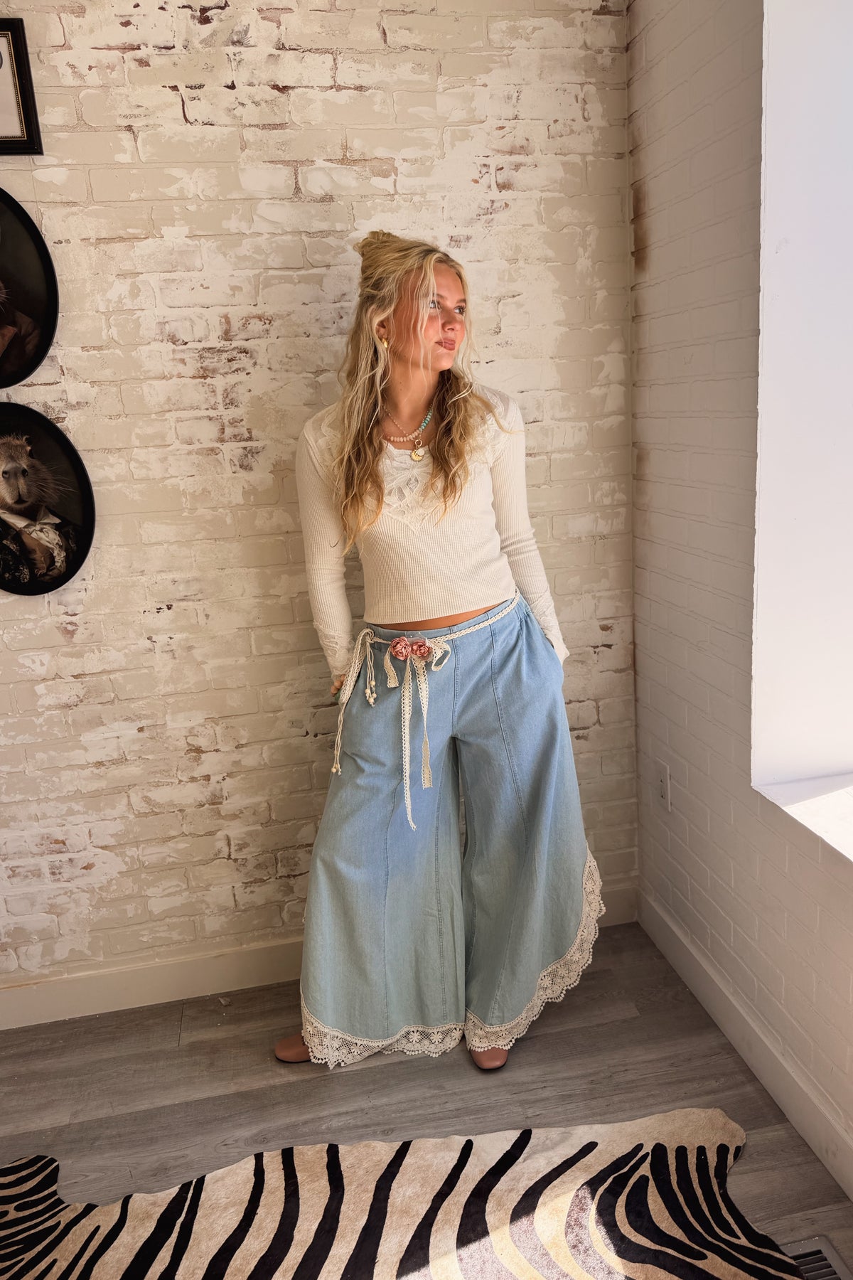Quality Stitch Crochet Lace Jeans