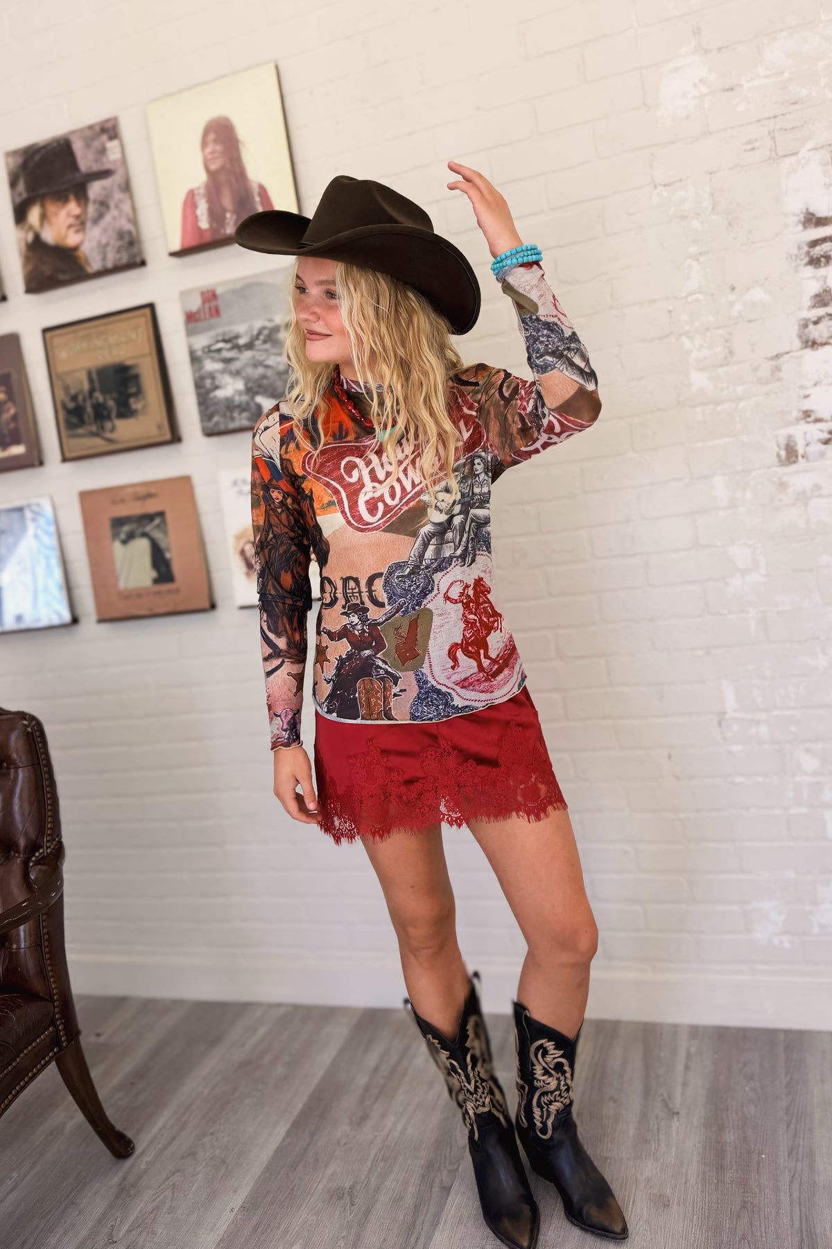 No Autographs Western Mesh Top