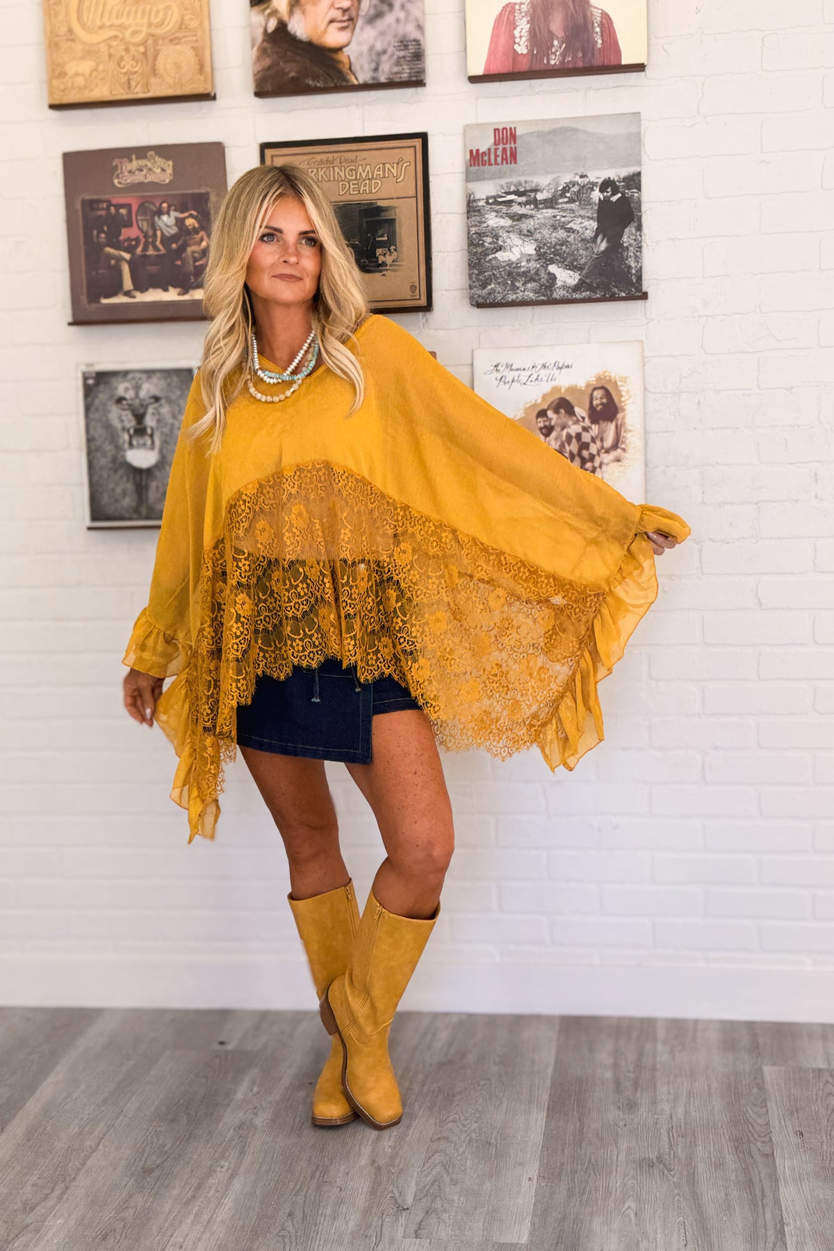 October Sun Lace Poncho Top