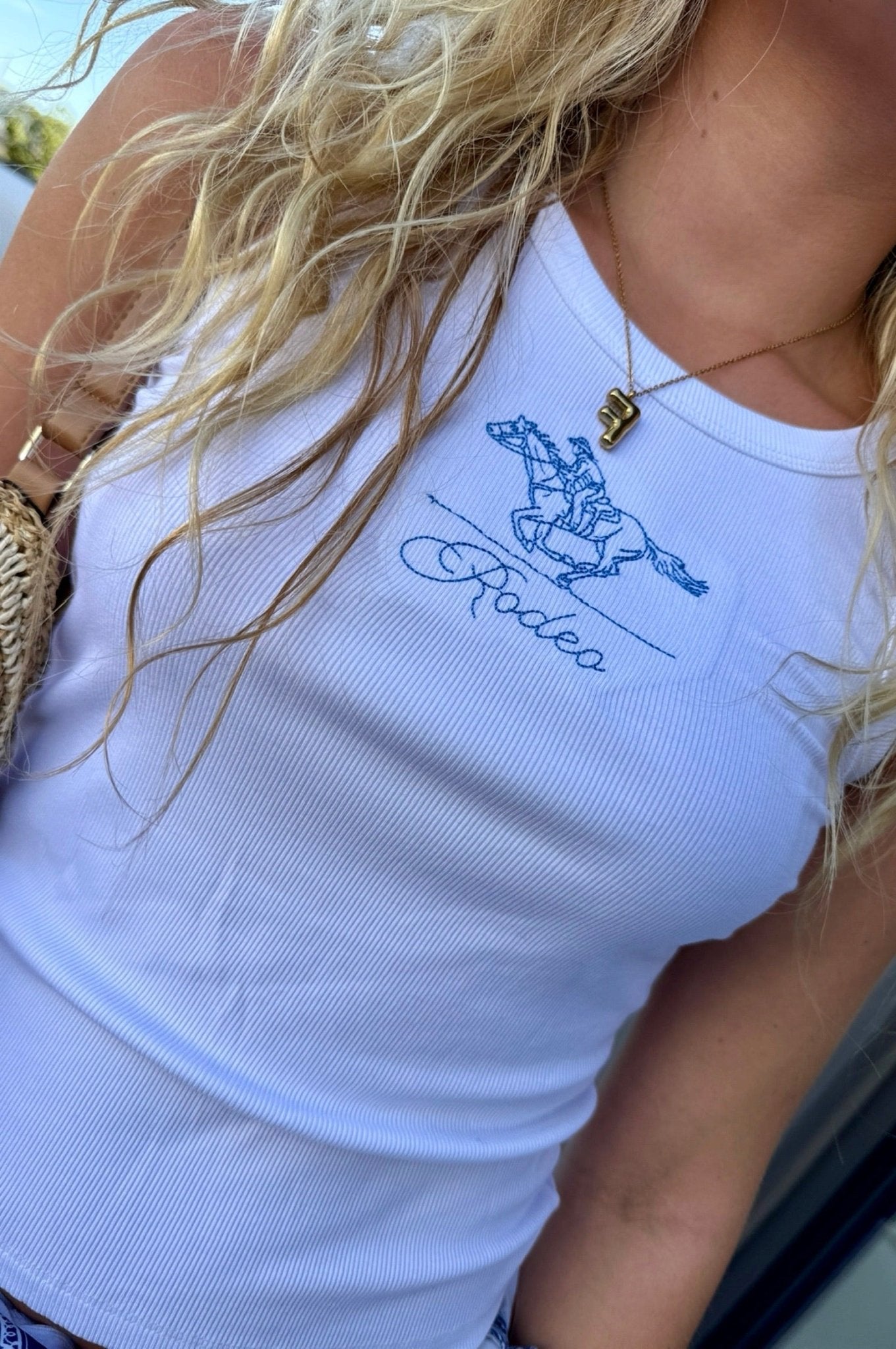 Arena Lights Rodeo Embroidered Tank