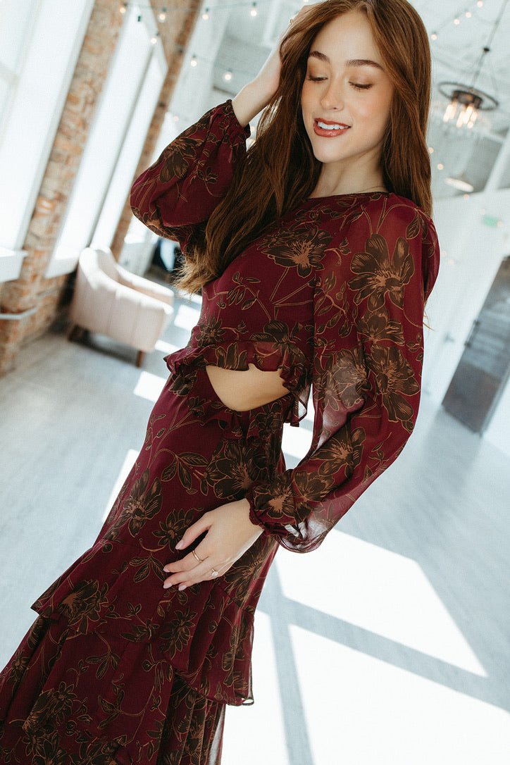 ASTR Biella Ruffle Floral Maxi Dress Lux Collection - FINAL SALE
