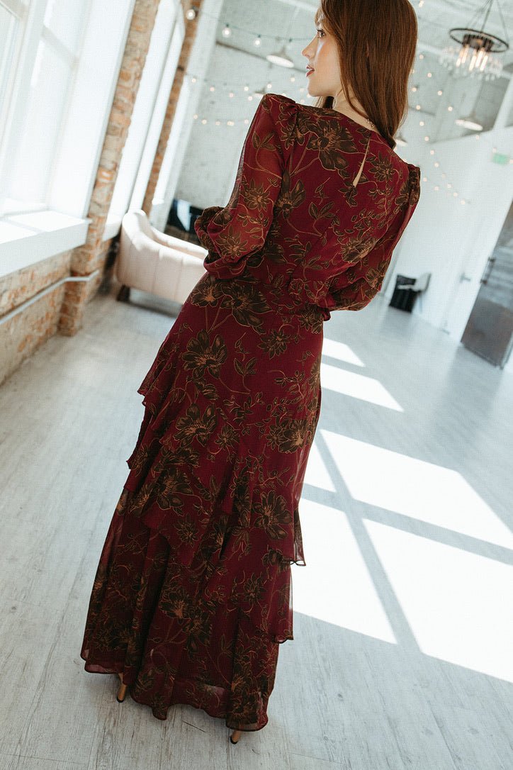 ASTR Biella Ruffle Floral Maxi Dress Lux Collection - FINAL SALE