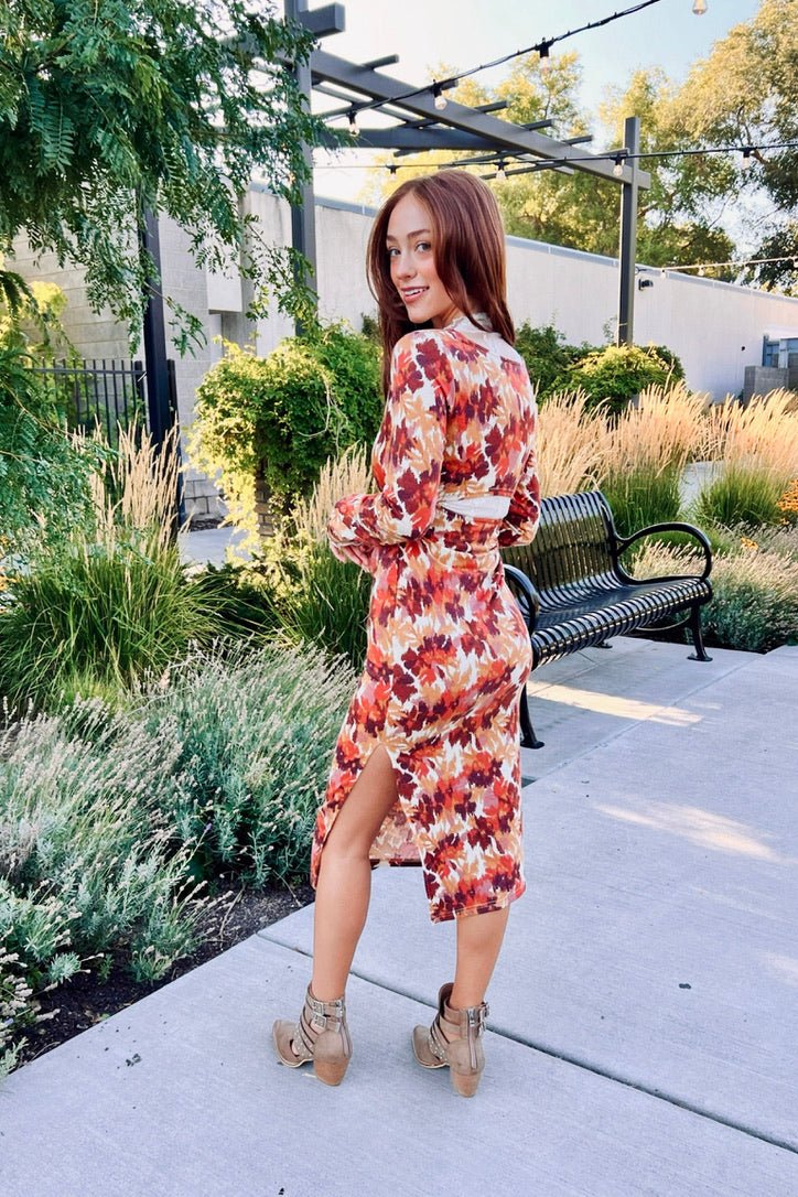 Autumn Abstract Midi Dress - FINAL SALE