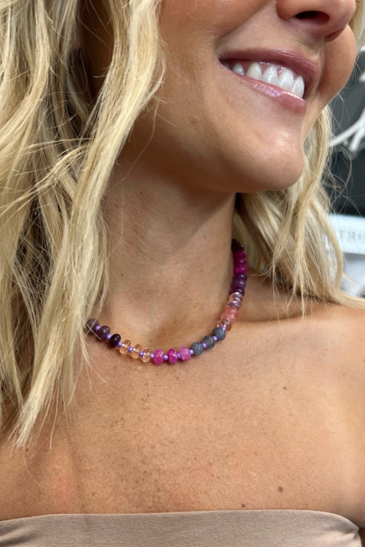 multi color beaded necklace