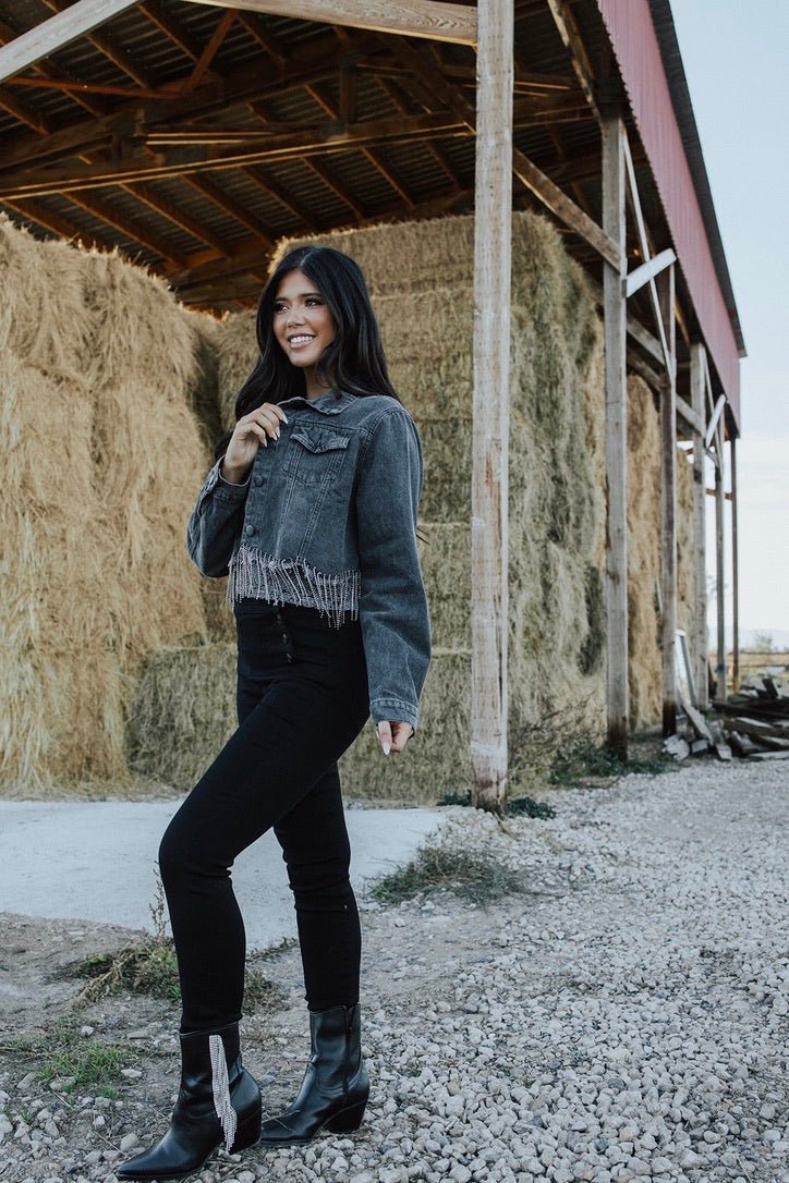 Bryson Rhinestone Cropped Jacket - FINAL SALE