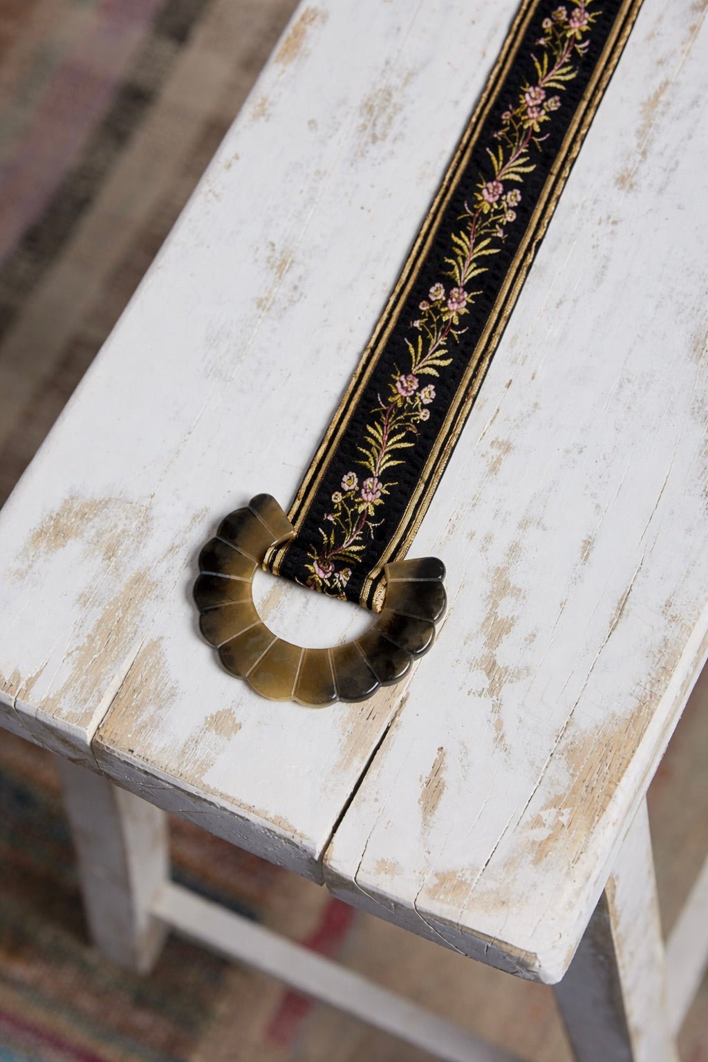embroired floral belt