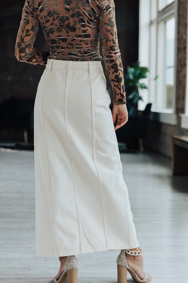 Cane Front Slit Maxi Skirt - FINAL SALE