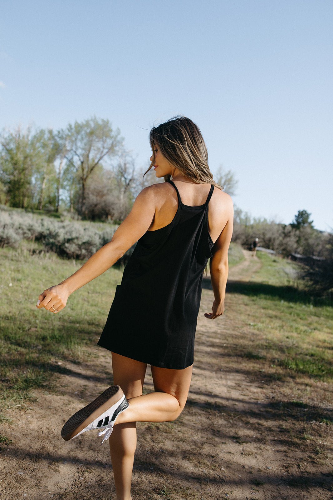 Charcoal Skies Romper Dress
