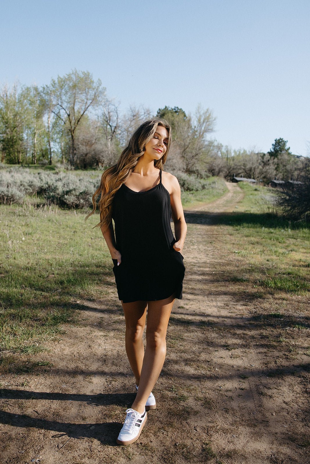 Charcoal Skies Romper Dress
