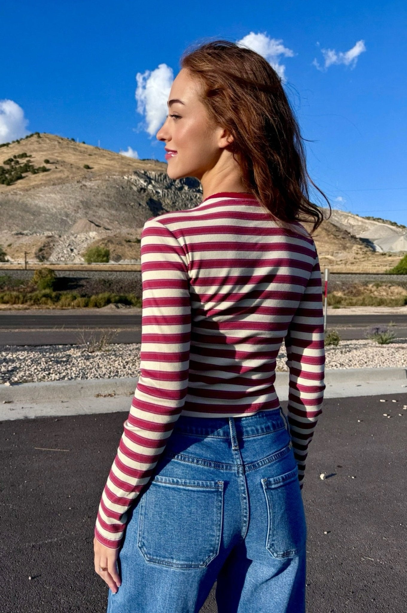 Charlie Ribbed Long Sleeve Tee