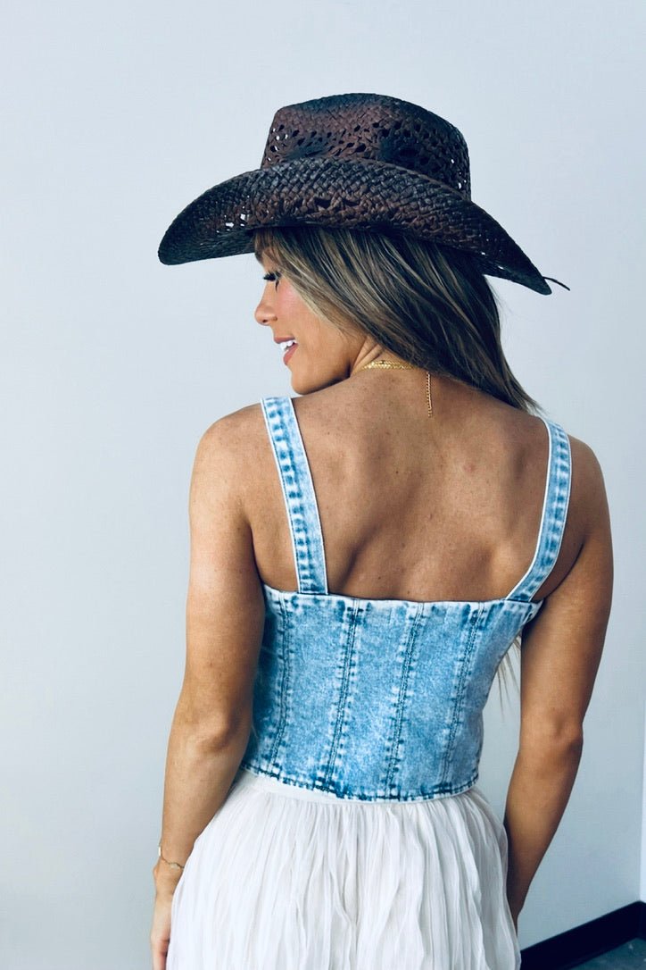 Corona Cowboy Zip Up Denim Top - FINAL SALE