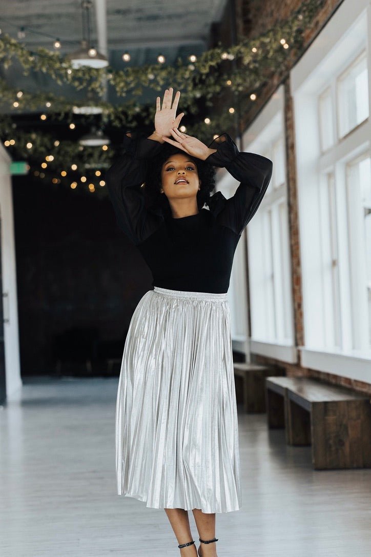 Dasher Metallic Pleated Skirt - FINAL SALE