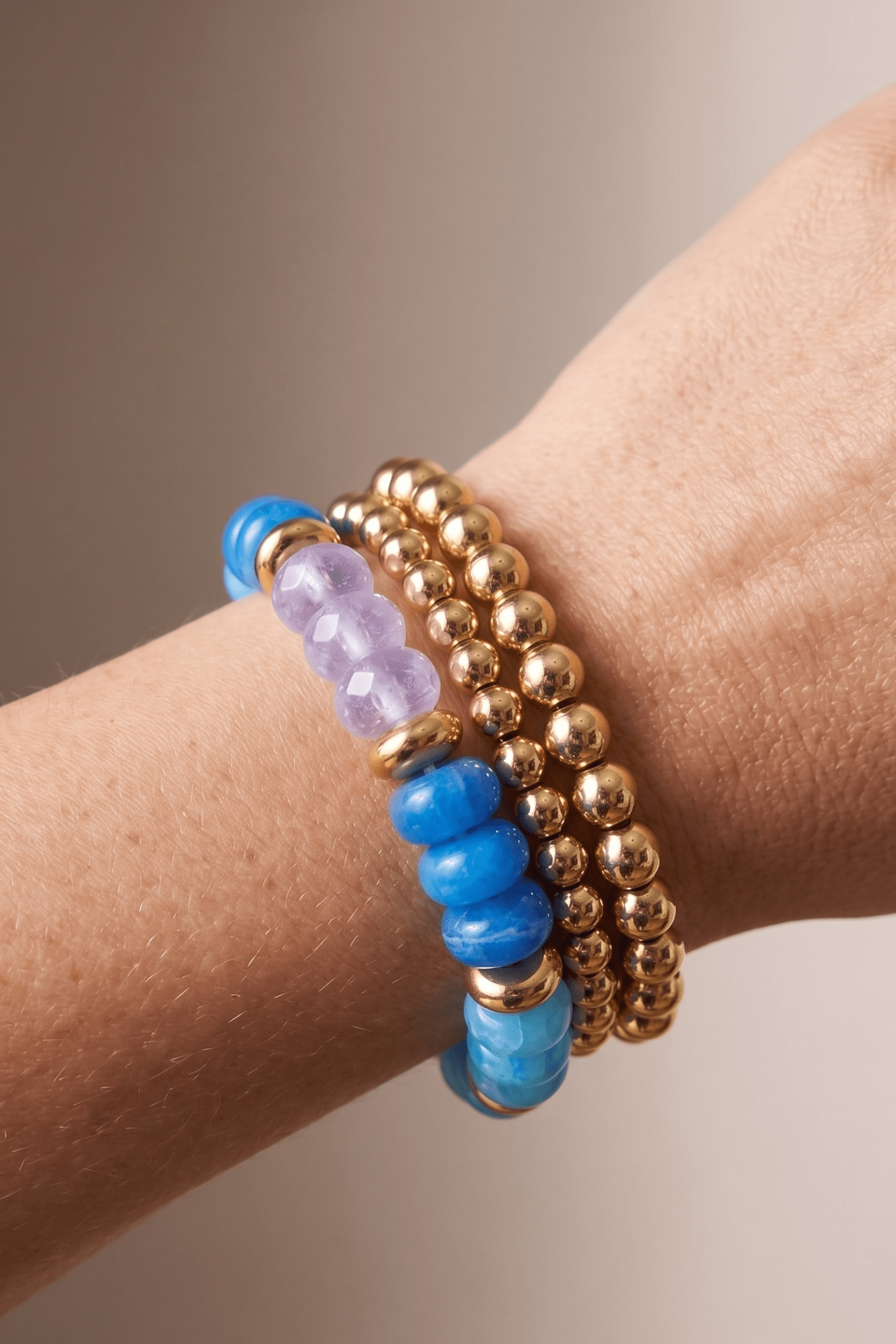 Blue Beaded bracelet stack.  Americana jewelry, 4th July accessoriesv