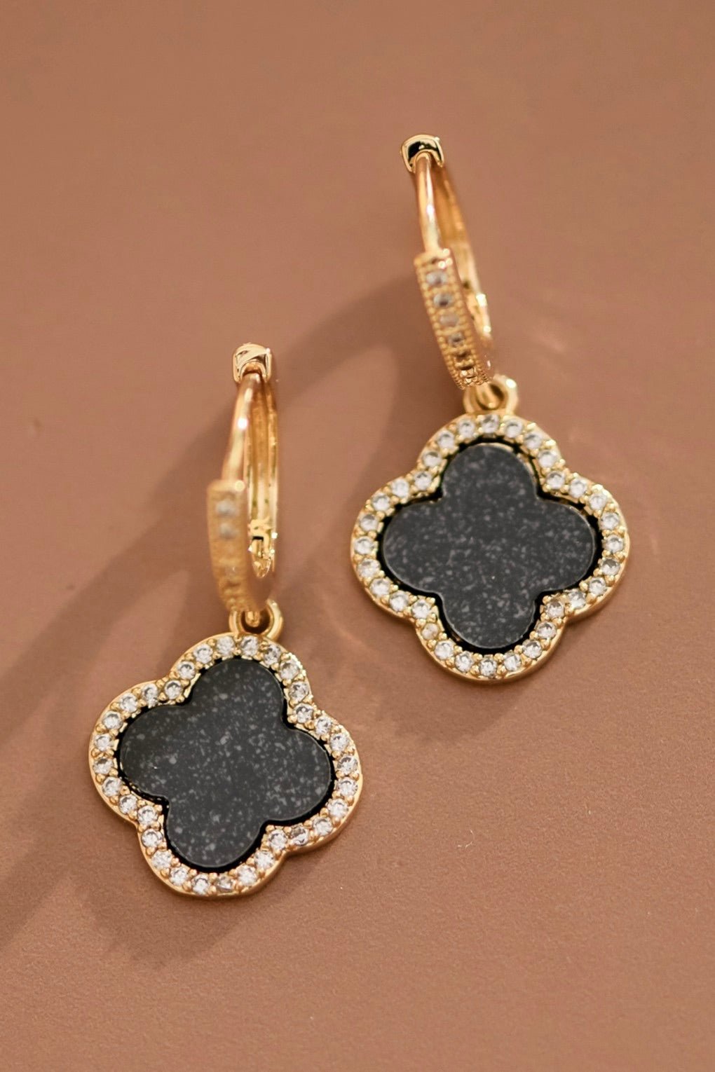 Diamond Dust Clover Earrings