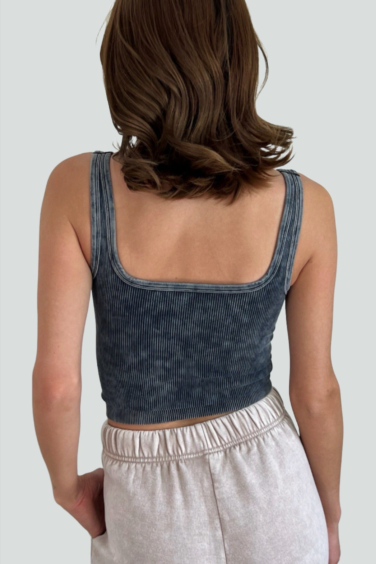 Eclipse Ribbed Cropped Tank Top - FINAL SALE