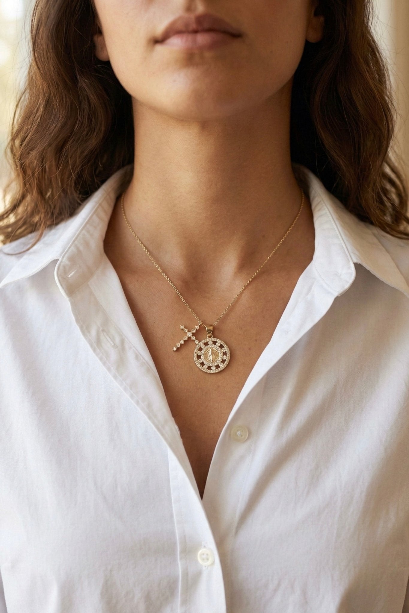 Faithful Double Charm Pendant Necklace