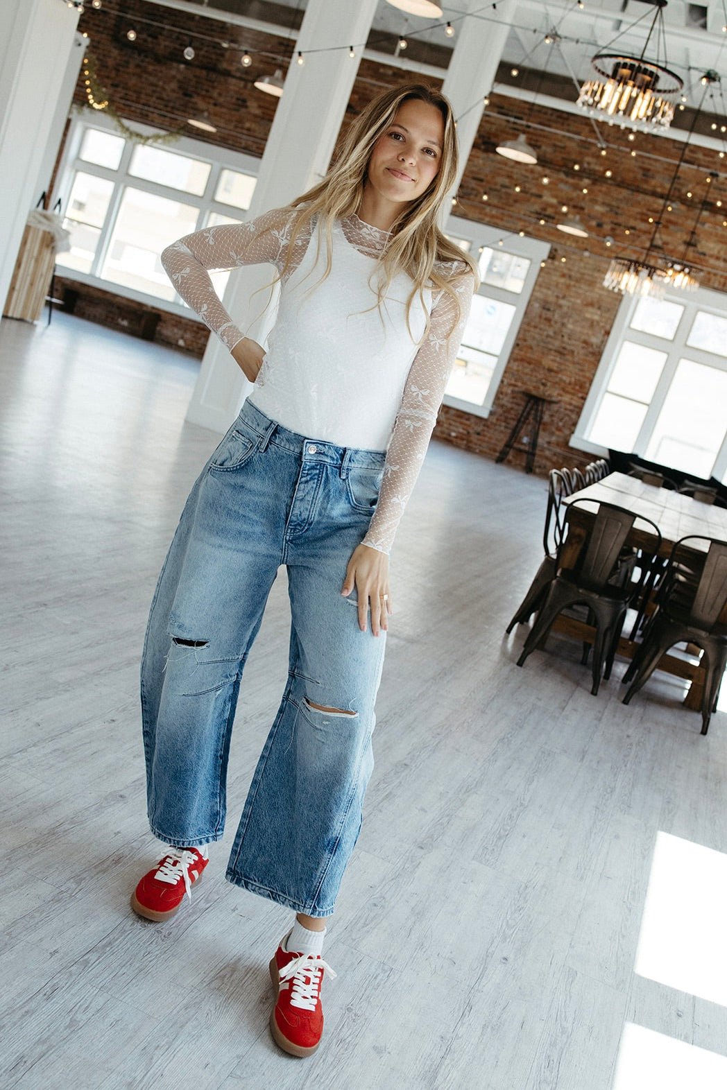 Free People We The Free Good Luck Mid-Rise Barrel Jeans